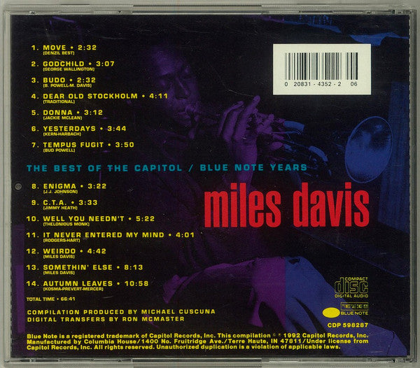 Miles Davis : The Best Of Miles Davis (CD, Comp, Club)