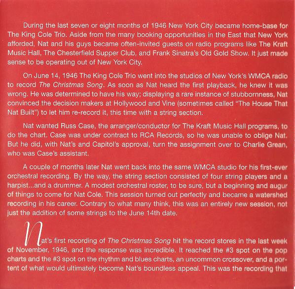 Nat King Cole : The Christmas Song (CD, Album, RE, RM, RP)