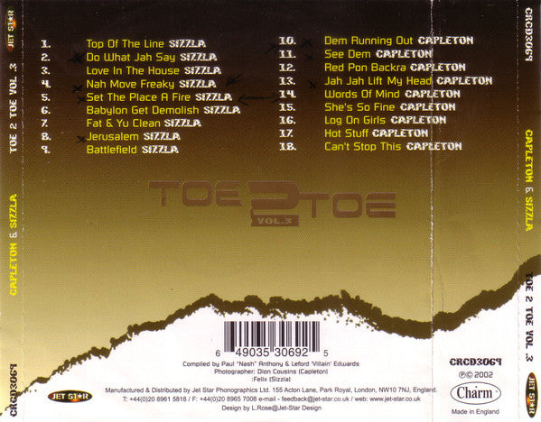 Capleton & Sizzla : Toe 2 Toe Vol.3 (CD, Comp)