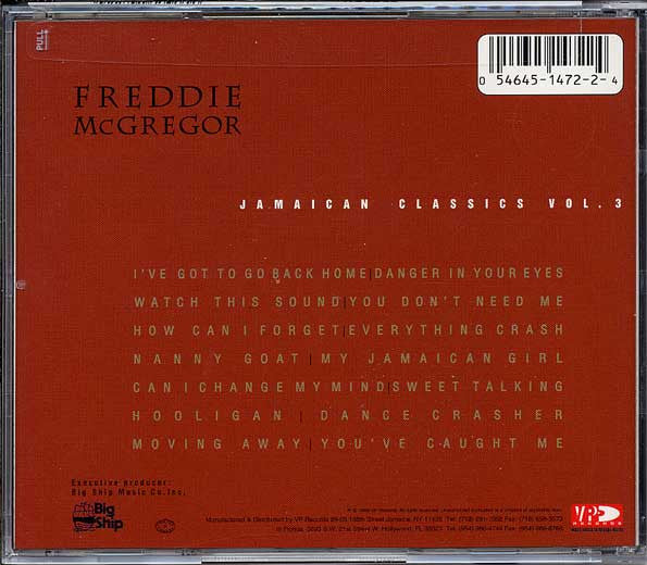 Freddie McGregor : Jamaican Classics Vol. 3 (CD, Album)