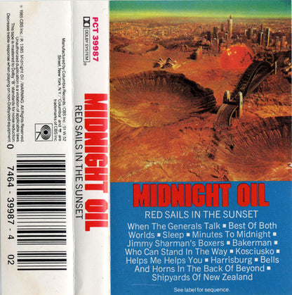 Midnight Oil : Red Sails In The Sunset (Cass, Album, Dol)