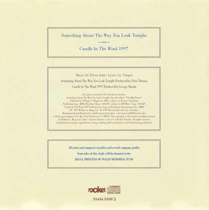 Elton John : Something About The Way You Look Tonight / Candle In The Wind 1997 (CD, Single)