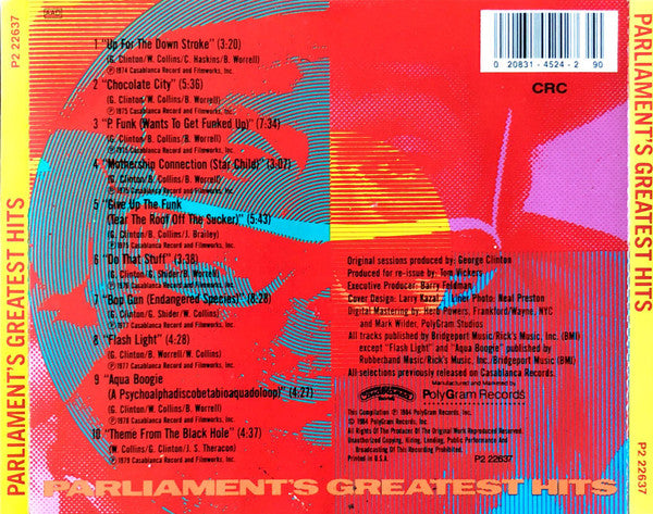 Parliament : Parliament's Greatest Hits (P. Funk; Uncut Funk... The Bomb) (CD, Comp, Club)