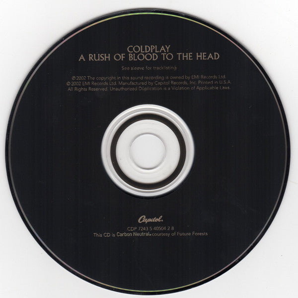 Coldplay : A Rush Of Blood To The Head (CD, Album, RE, Cin)
