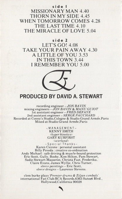 Eurythmics : Revenge (Cass, Album)