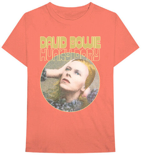 David Bowie - Hunky Dory Portrait Orange Unisex Short Sleeve T-shirt XL (LP) M