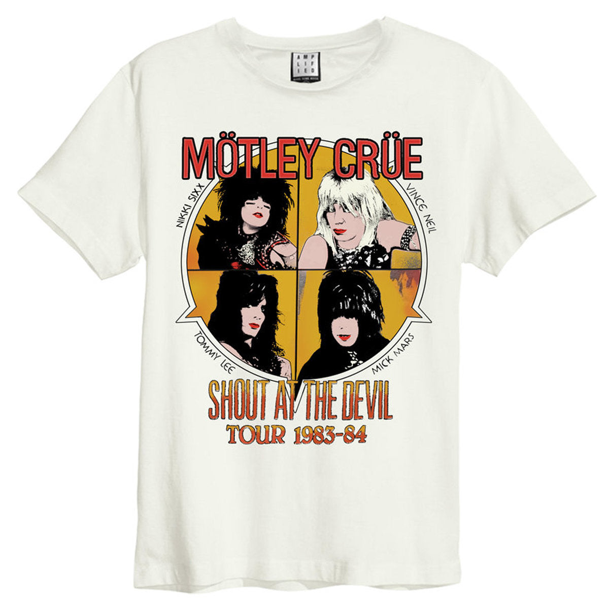 Motley Crue - Shout At The Devil Vintage White T Shirt (LP) M
