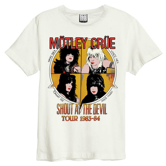 Motley Crue - Shout At The Devil Vintage White T Shirt (LP) M