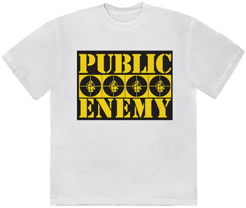 Public Enemy - Public Enemy 4 Logos White Unisex Short Sleeve T-shirt (Large) (LP) M