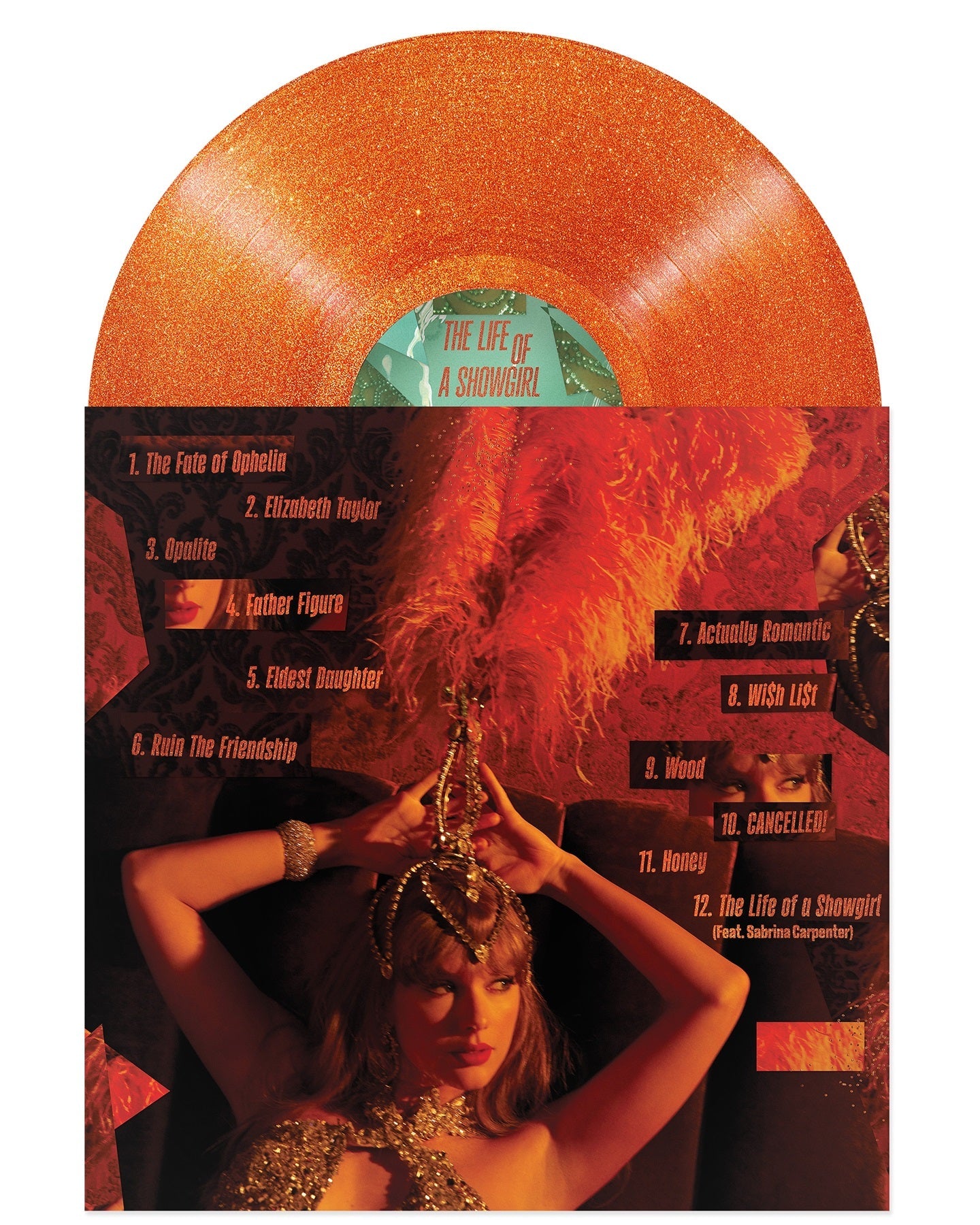Taylor Swift - The Life Of A Showgirl [Sweat And Vanilla Perfume Portofino Orange Glitter Vinyl] (LP) M