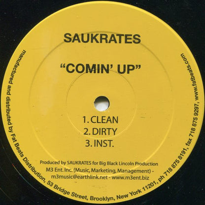 Saukrates : Sumthin For Da Streetz / Comin' Up (12")