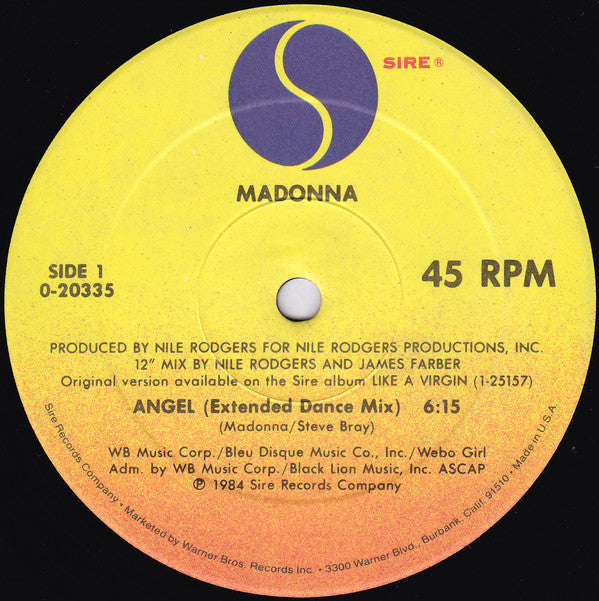 Madonna : Angel (12", Maxi, Spe)