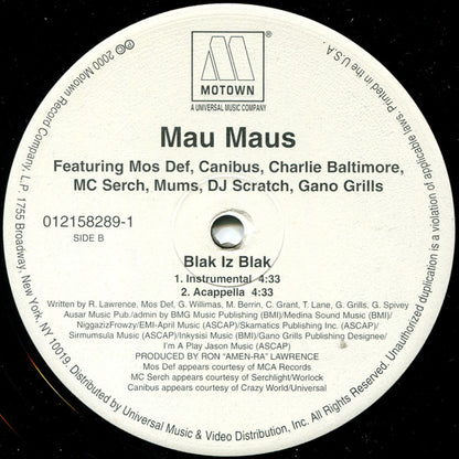 Mau Maus (3) : Blak Iz Blak (12")