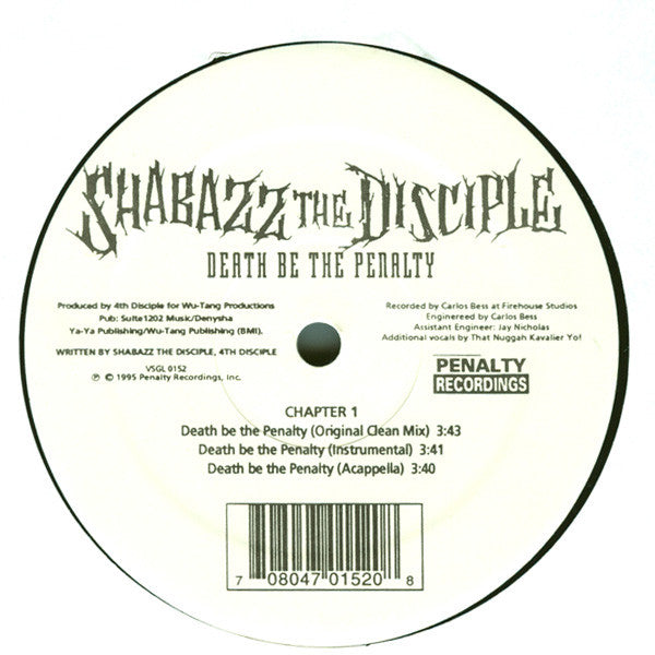 Shabazz The Disciple : Death Be The Penalty (12")