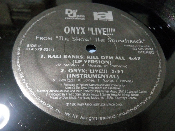 Onyx / Kali Ranks : Live!!! (12")
