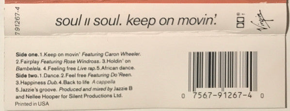 Buy Soul II Soul : Keep On Movin' (Cass, Album, SR,) Online for a