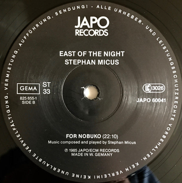 Stephan Micus : East Of The Night (LP, Album)