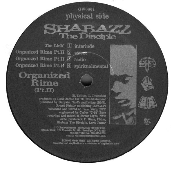 Shabazz The Disciple : Street Parables / Organized Rime (Pt. II) (12")