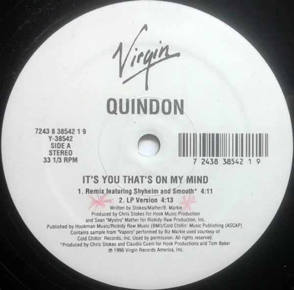Quindon : It's You That's On My Mind (12")