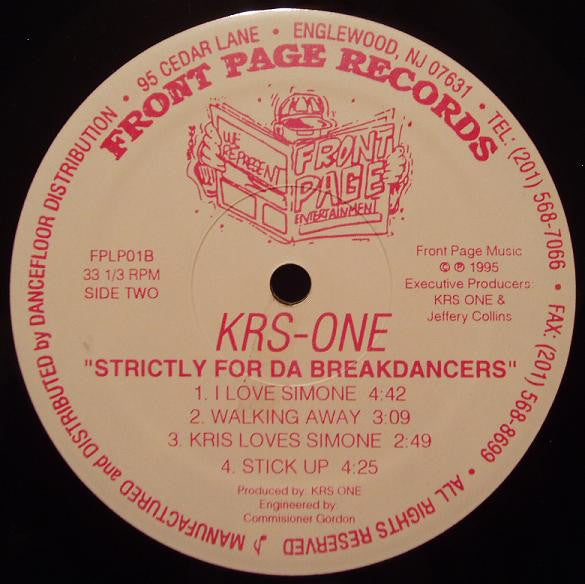 KRS-One : Strictly For Da Breakdancers (LP, Comp)
