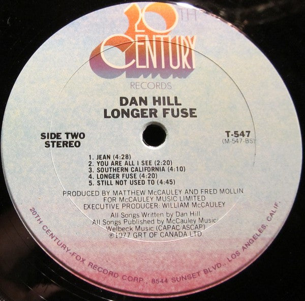 Dan Hill : Longer Fuse (LP, Album, San)