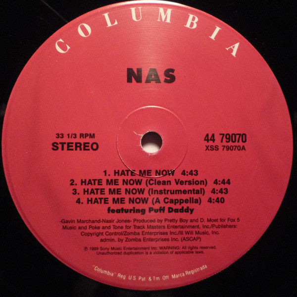 Nas : Hate Me Now (12")