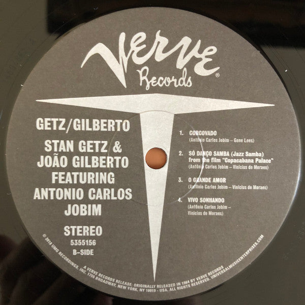 Stan Getz / Joao Gilberto* Featuring Antonio Carlos Jobim : Getz / Gilberto (LP, Album, RE)