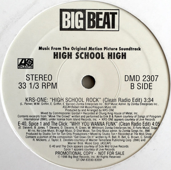 Various : High School High (Music From The Original Motion Picture Soundtrack) (12", Promo, Smplr)