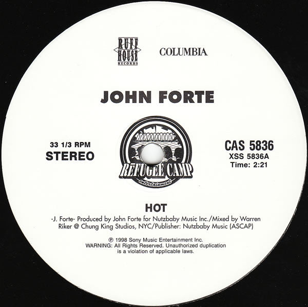 John Forte : Hot (12", Promo)