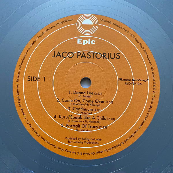 Jaco Pastorius : Jaco Pastorius (LP,Album,Limited Edition,Numbered,Reissue,Stereo)