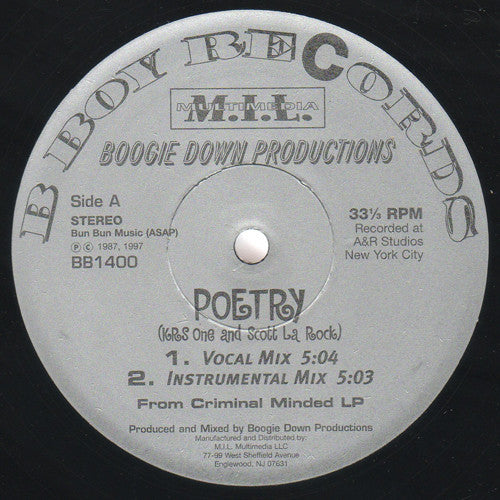 Boogie Down Productions : Poetry / Elementary (12", RE)