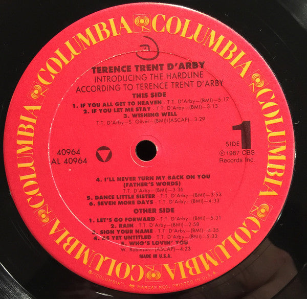 Terence Trent D'Arby : Introducing The Hardline According To Terence Trent D'Arby (LP, Album, Car)