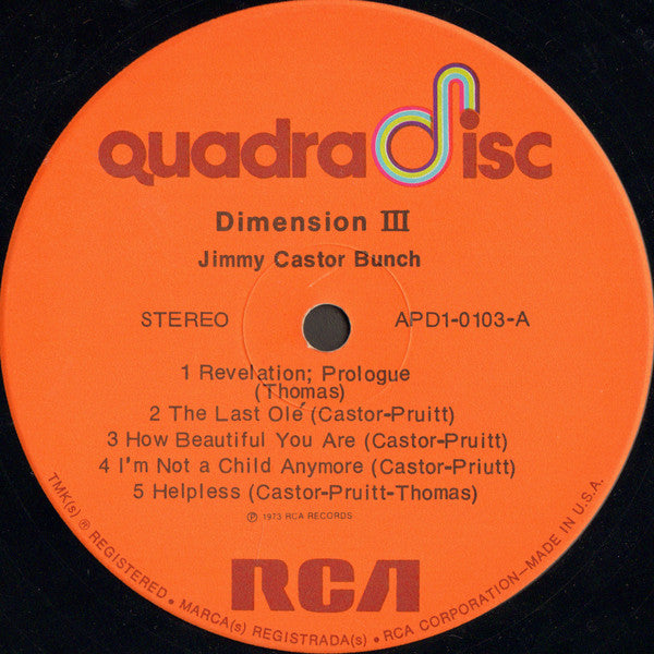 Jimmy Castor Bunch* : Dimension III (LP, Quad)
