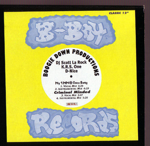 Boogie Down Productions : My 9mm Goes Bang / Criminal Minded (12", RE)