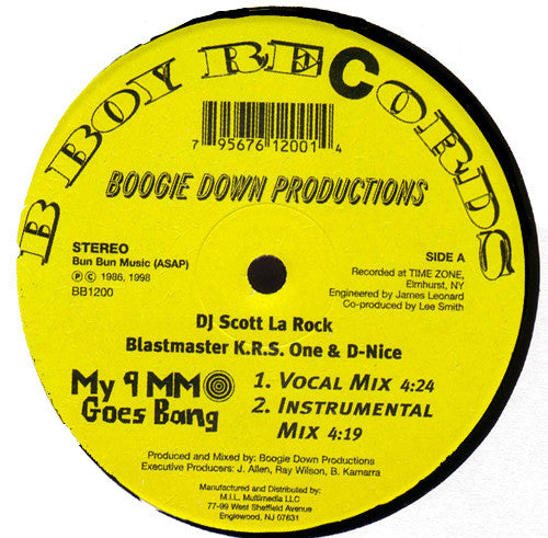 Boogie Down Productions : My 9mm Goes Bang / Criminal Minded (12", RE)