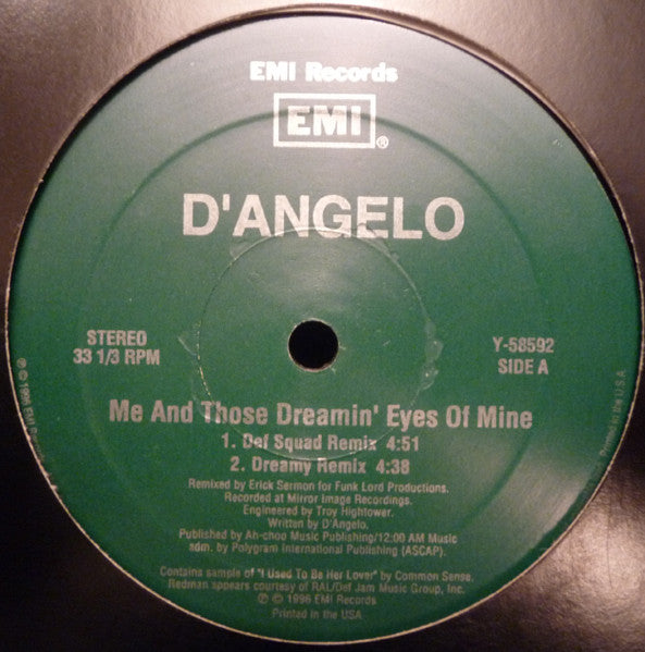D'Angelo : Me And Those Dreamin' Eyes Of Mine (12", Single)