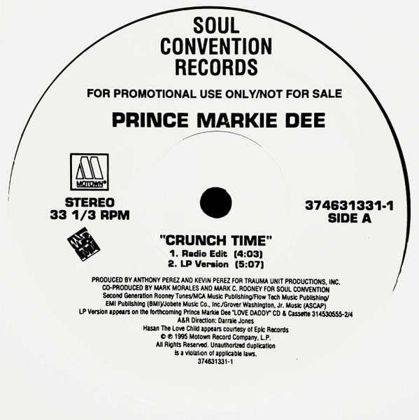 Prince Markie Dee : Crunch Time (12", Promo)