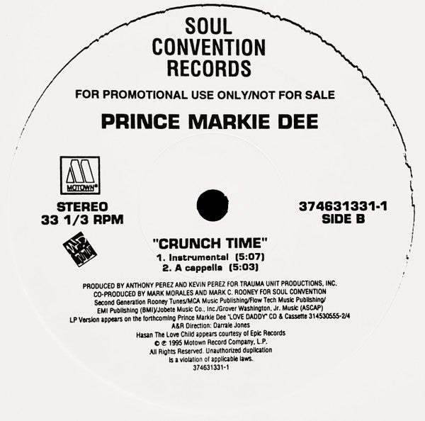 Prince Markie Dee : Crunch Time (12", Promo)