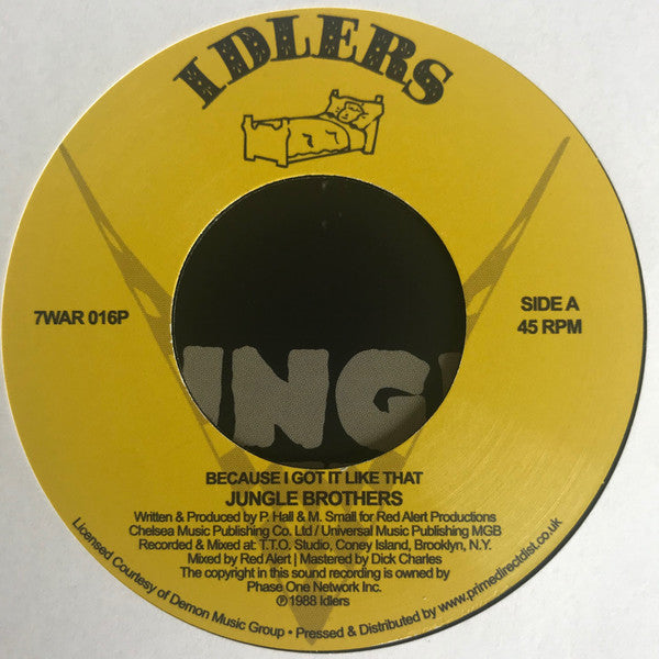 Jungle Brothers : Because I Got It Like That / I'll House You (7", RE)