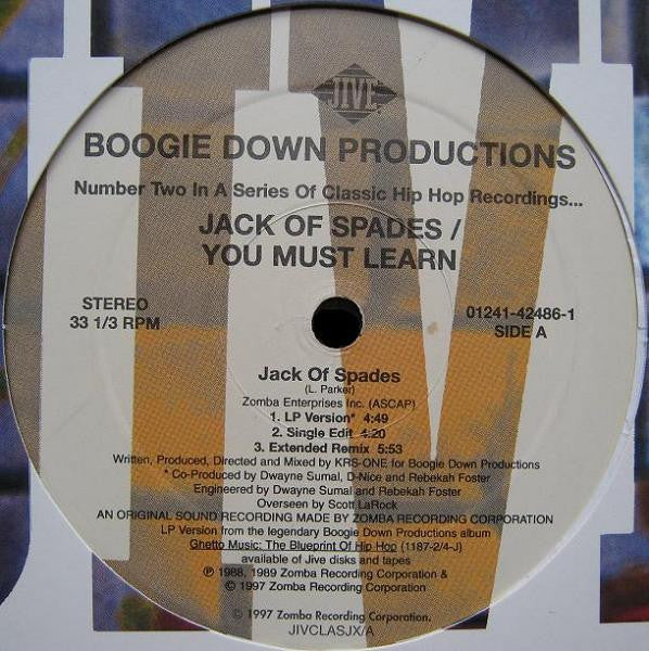 Boogie Down Productions : Jack Of Spades / You Must Learn (12")