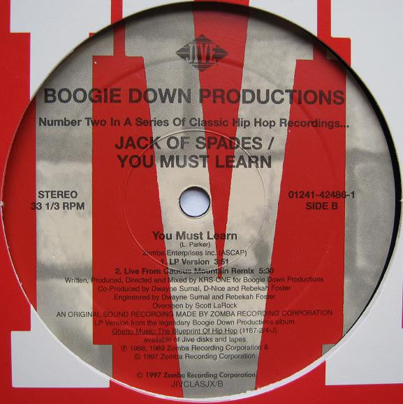 Boogie Down Productions : Jack Of Spades / You Must Learn (12")