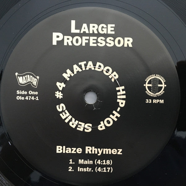 Large Professor : Blaze Rhymez / Back To Back (12", Single)