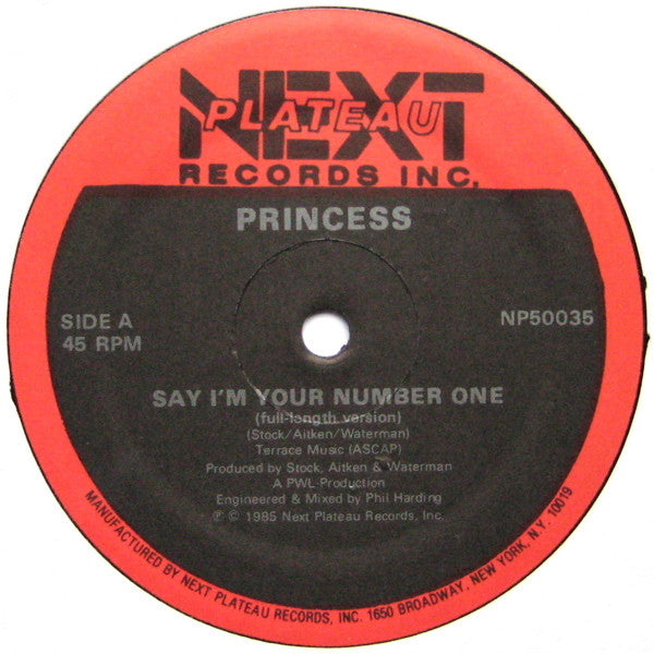 Princess : Say I'm Your No. 1 (12", Pic)