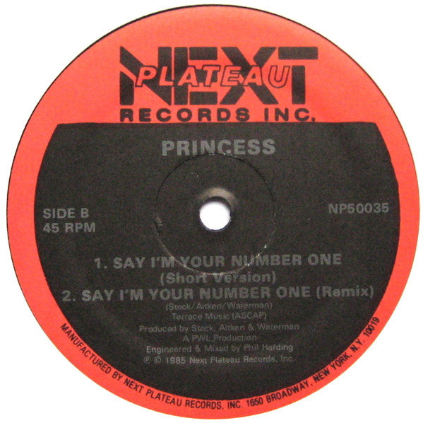 Princess : Say I'm Your No. 1 (12", Pic)