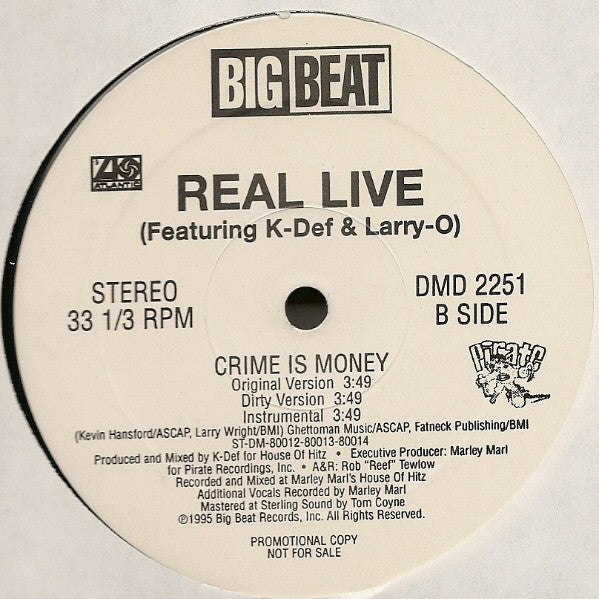 Real Live Featuring K-Def & Larry-O : Real Live Sh*t (12", Promo)