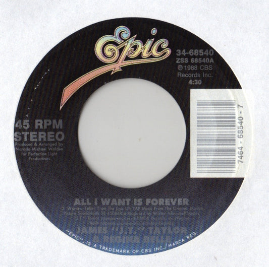 J.T. Taylor & Regina Belle : All I Want Is Forever (7", Styrene, Car)