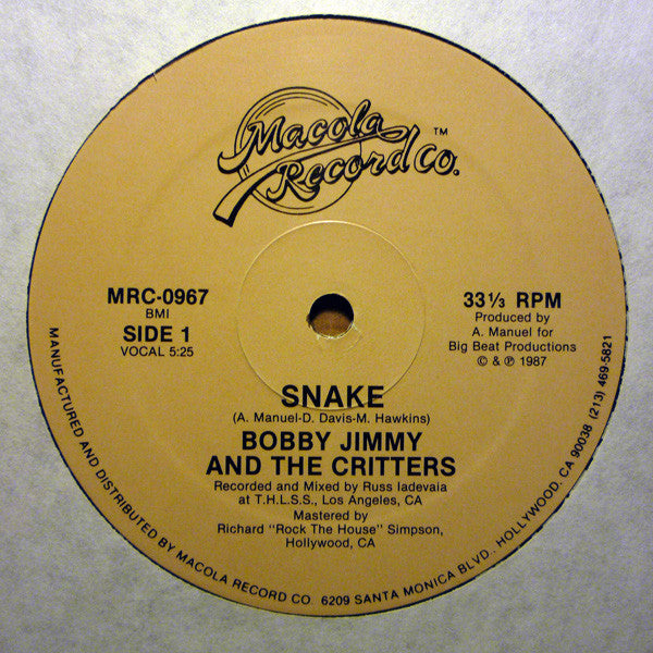 Bobby Jimmy And The Critters : Snake (12")