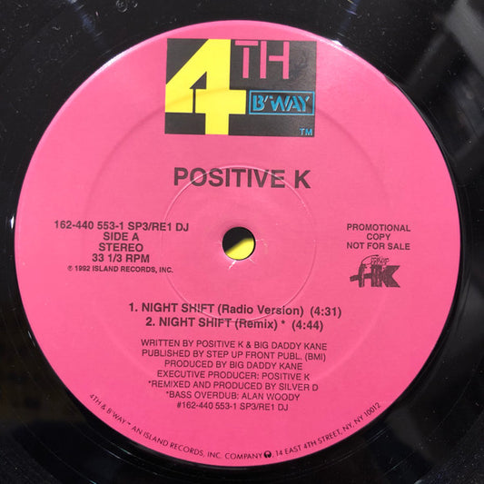 Positive K : Night Shift (12", Promo)