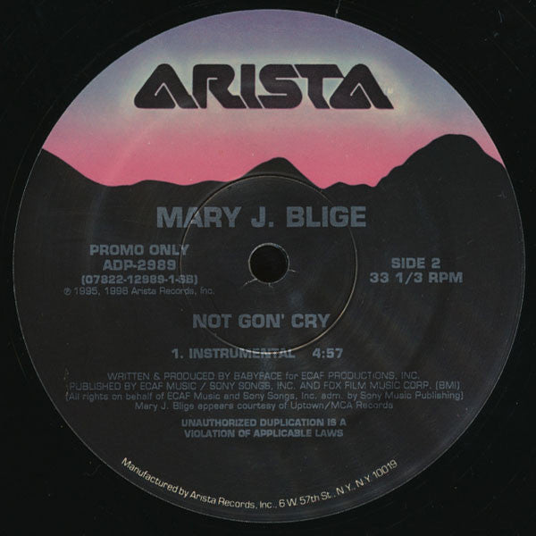 Mary J. Blige : Not Gon' Cry (12", Promo)