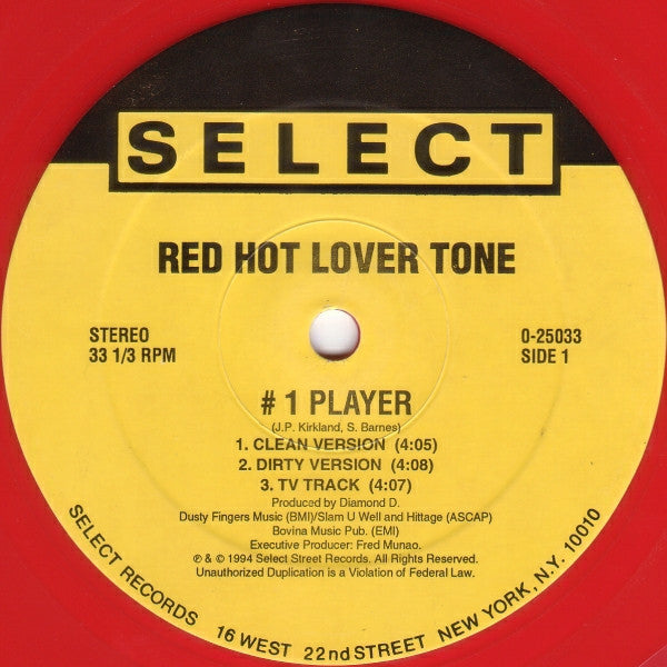 Red Hot Lover Tone : #1 Player (12", Red)